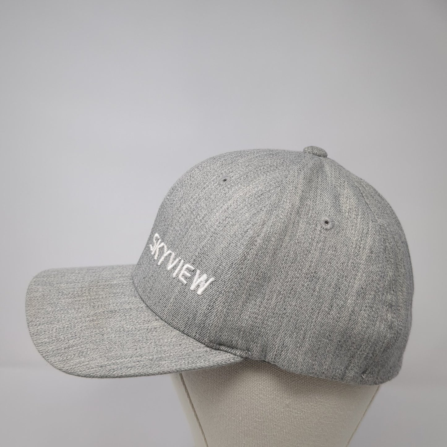 Skyview Fitted Hat Gray XL Embroidered Vent Holes Flexfit Yupoong