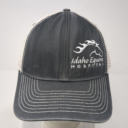 Idaho Equine Hospital Snapback Trucker Hat Gray OS Adjustable Mesh Back Ouray