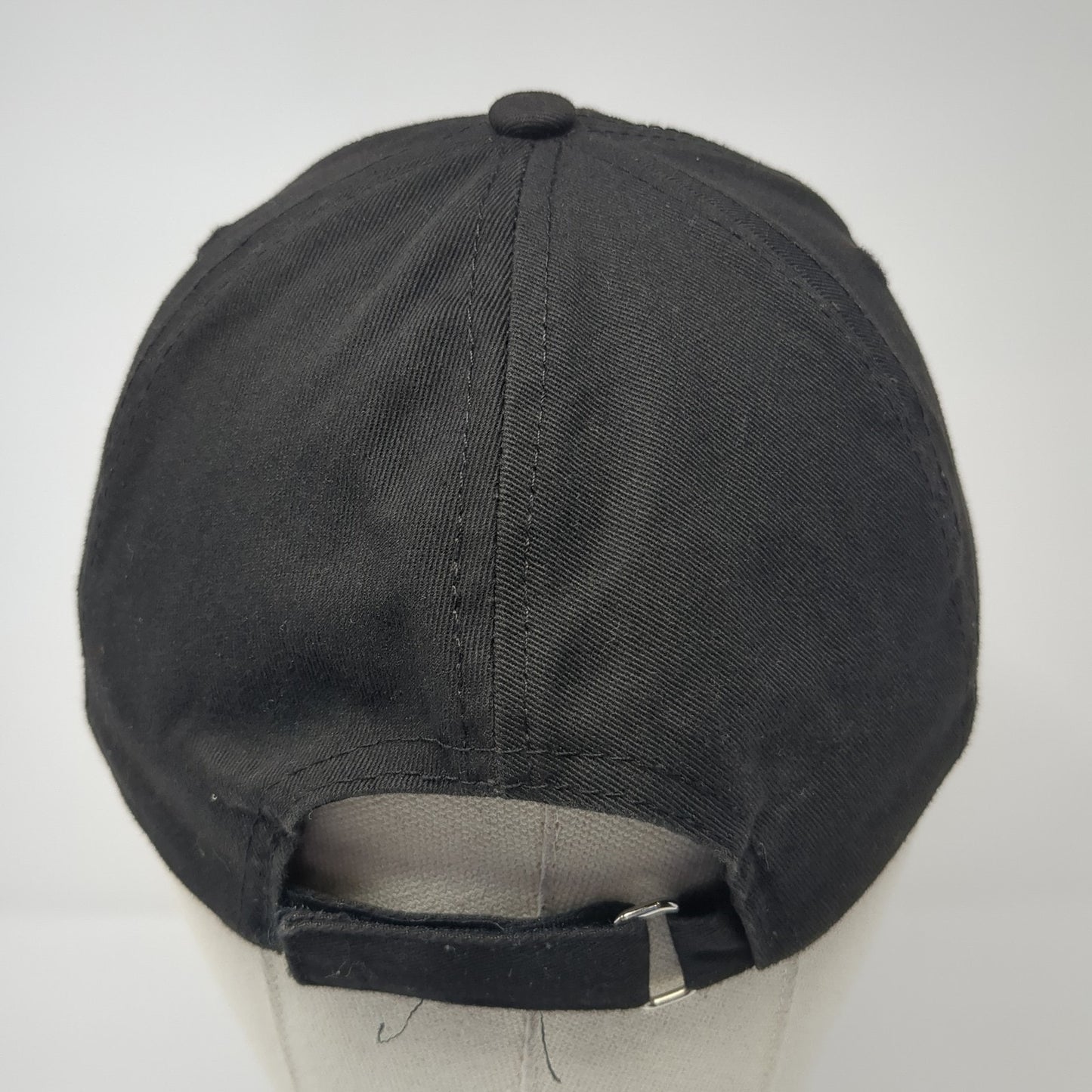 Unbranded Strapback Hat Black One Size Adjustable Vented Holes 6 Panel Blank