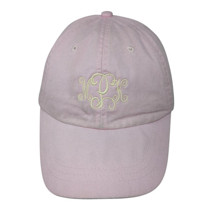 Adams Slideback Hat Pink One Size Adjustable Leather Strap Monogram