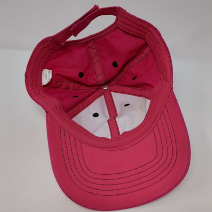 Unbranded Strapback Hat Pink One Size Adjustable Vented Holes 6 Panel Blank