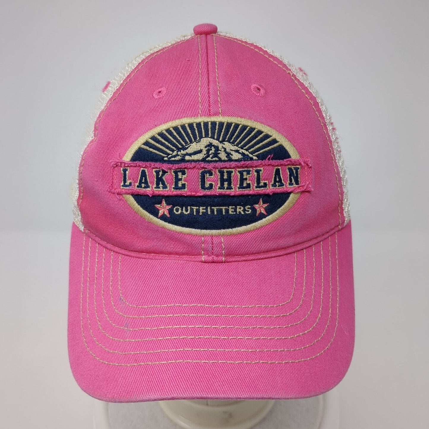Lake Chelan Outfitters Snapback Trucker Hat Pink One Size Mesh Back