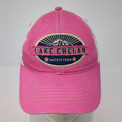 Lake Chelan Outfitters Snapback Trucker Hat Pink One Size Mesh Back