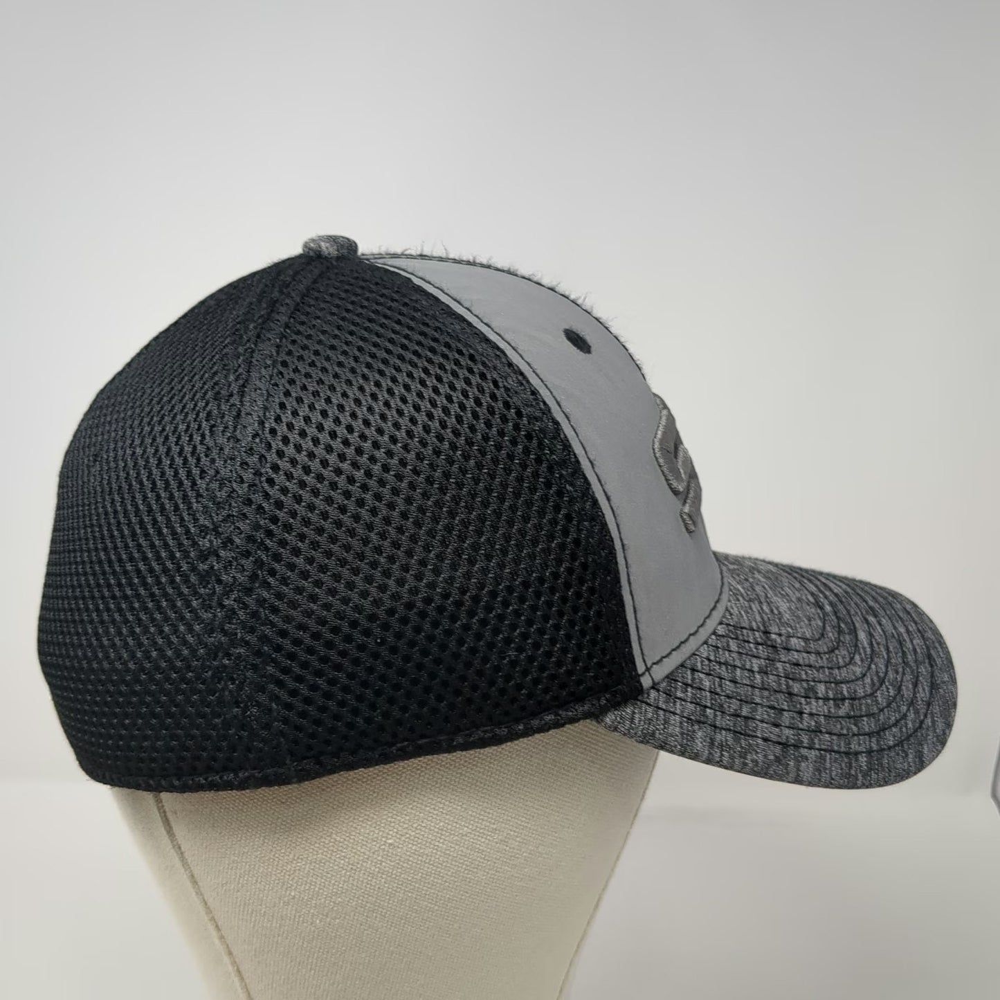Chicago White Sox MLB New Era Baseball Cap Gray M 39THIRTY Stretch Fit Mesh Hat
