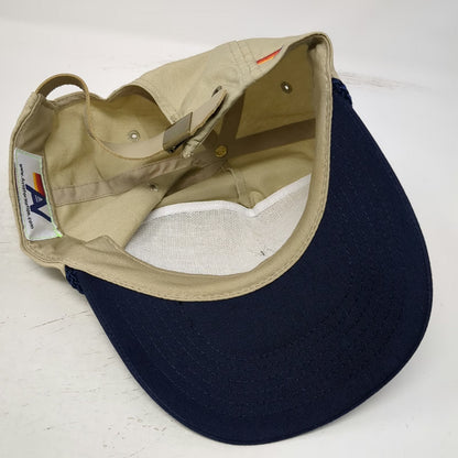 Aviator Nation 5 Panel Beige Blue One Size Rope Lightning Bolt Strapback Hat