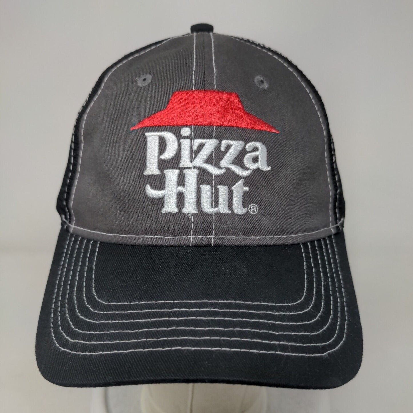 Pizza Hut Strapback Trucker Hat Black OSFA Adjustable Embroidered Employee Crew