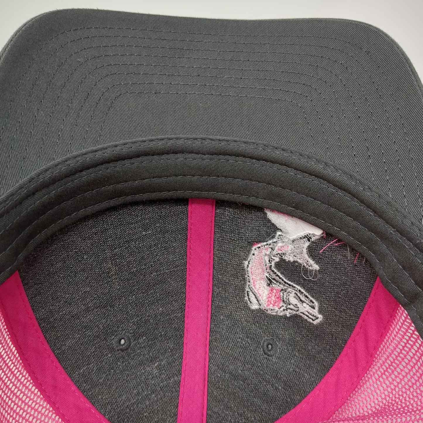 Richardson Trucker Hat Gray Pink One Size Sockeye Brewing Salmon Mesh Snapback