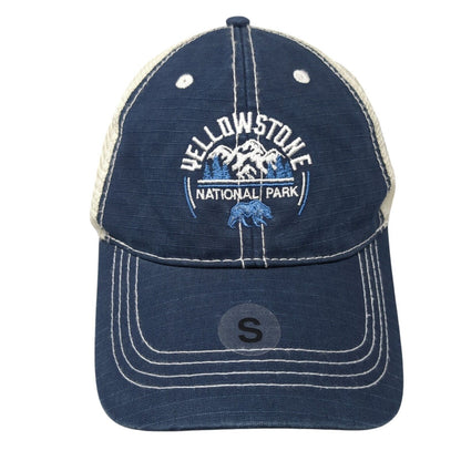 Yellowstone National Park Snapback Trucker Hat Blue Small 6 Panel W/Tags