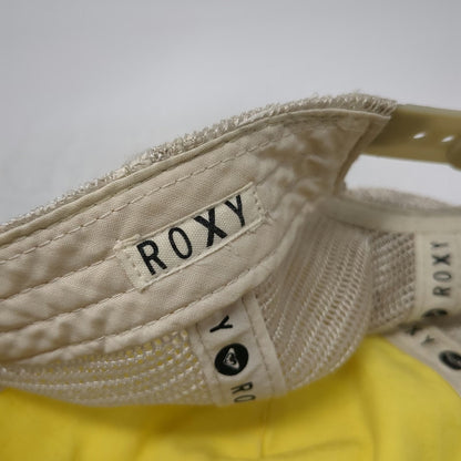 Roxy Trucker Hat Yellow One Size Mesh Snapback Sea Surf Sun Graphic Logo