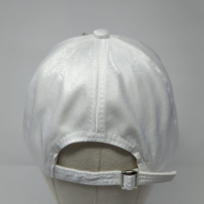 Rhinestone Butterfly Slideback Hat White OS Adjustable Embellished 6 Panel