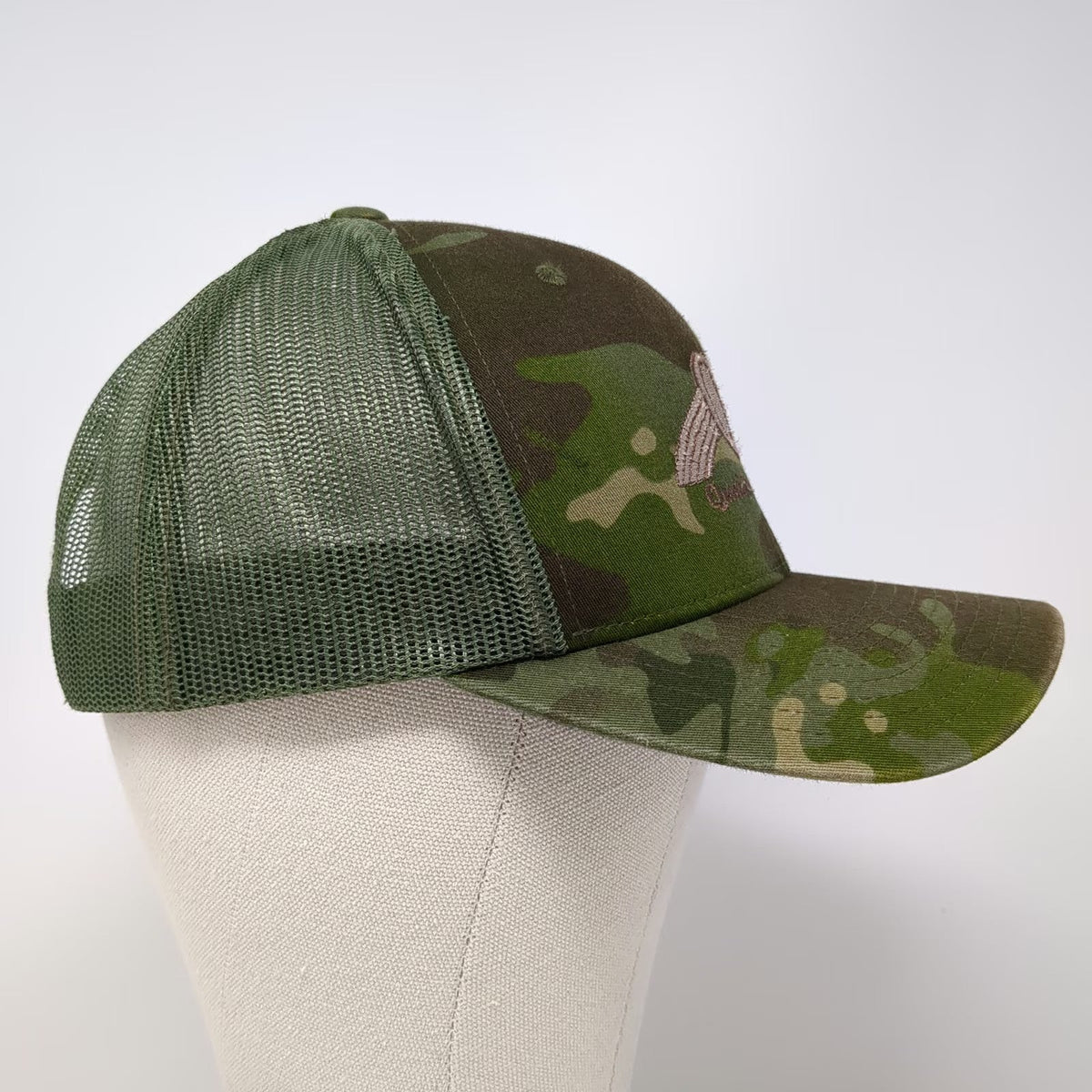 Yupoong Trucker Hat Green Camo One Size Mesh Snapback Quality Laminators