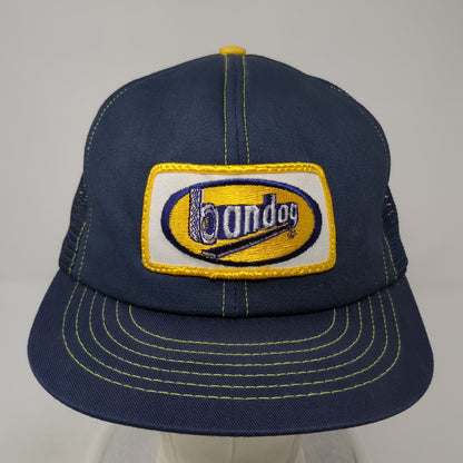 Bandoy Snapback Trucker Hat Blue One Size Adjustable Embroidered Mesh Back