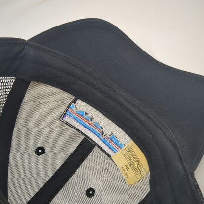 Patagonia Trucker Hat Black One Size Mesh Snapback Fitz Roy Mountain Patch