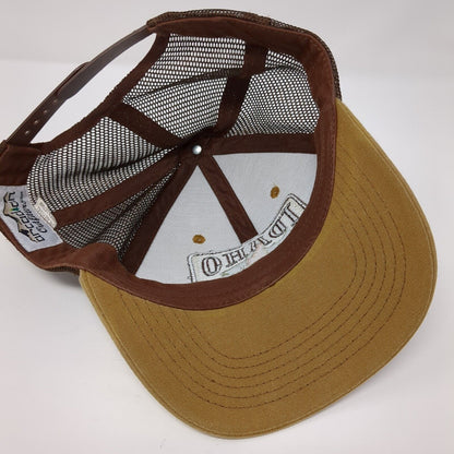Idaho Snapback Trucker Hat Brown OS Adjustable Mesh Back Arcadian Outfitters