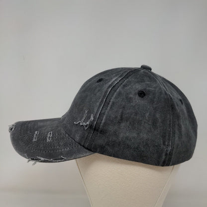 Unbranded Men's Strapback Hat Gray 100% Cotton Blank Distressed 100% Cotton