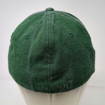 Hurley Baseball Cap Green XL Flexfit Fitted Embroidered Logo H Icon Hat