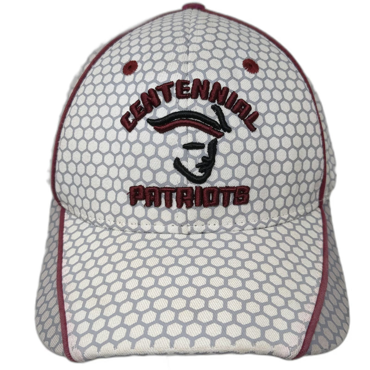 Buck's Bags Baseball Cap Gray Red XL Centennial Patriots Honeycomb Fitted Hat