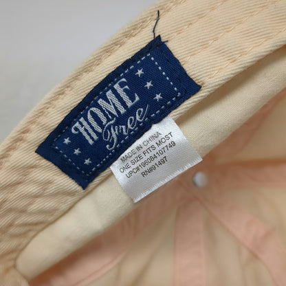 Home Free Baseball Cap Beige One Size Here For It Embroidery Tie Dye Brim Hat