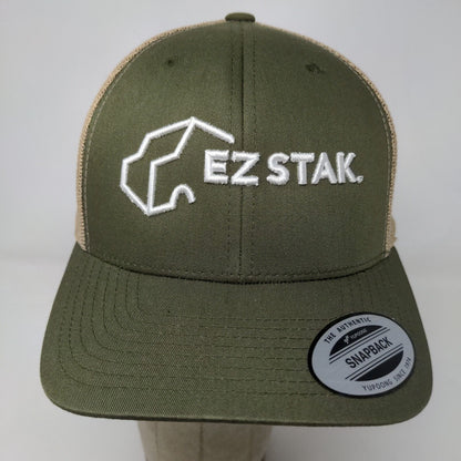 Yupoong Men's Snapback Mesh Back Hat Green Embroidered Logo EZ Stak