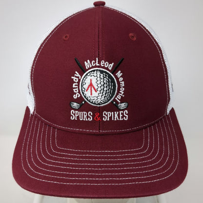 Richardson Trucker Hat Red White One Size Mesh Snapback Golf Idaho Memorial