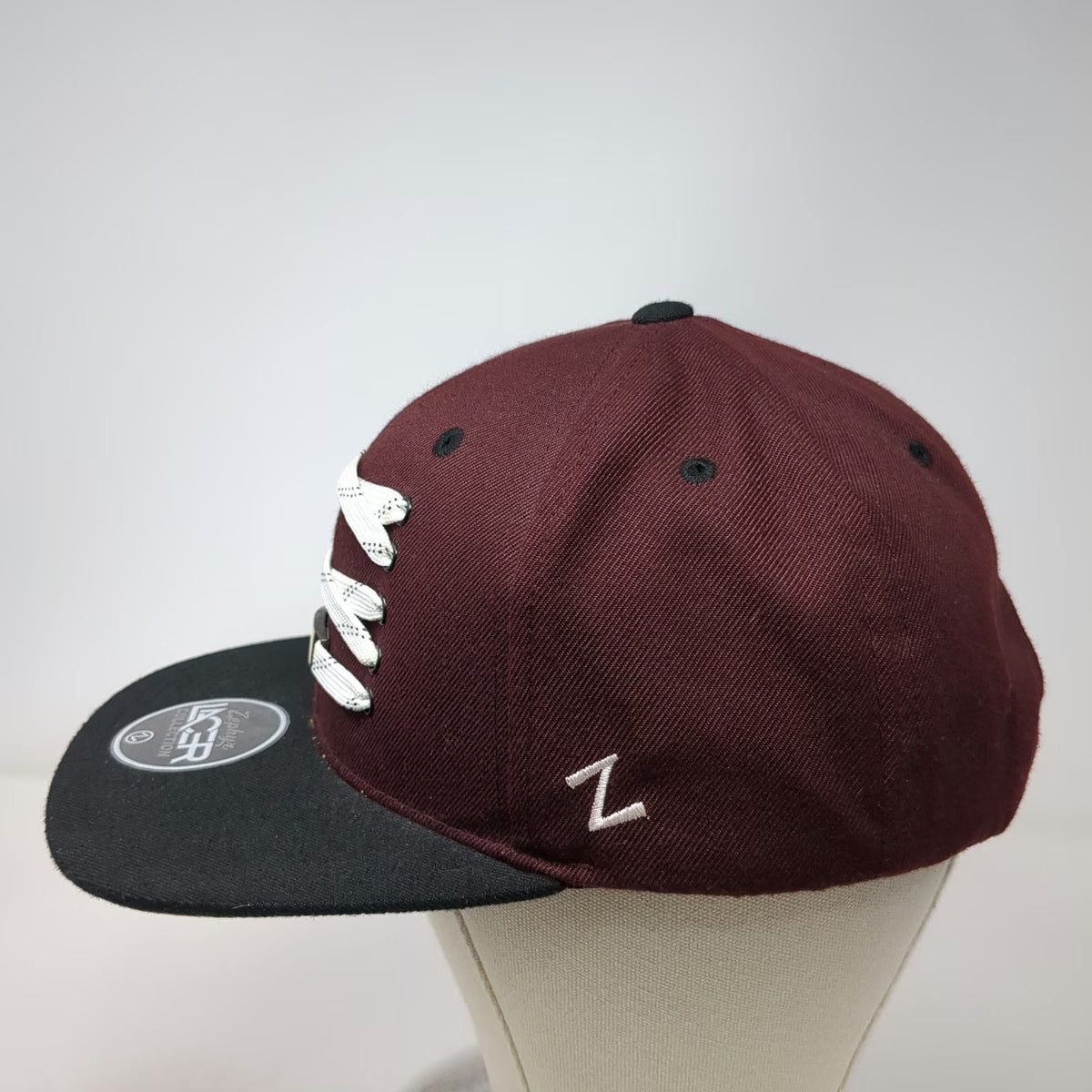 Zephyr Snapback Hat Red One Size Harvard University Lacer Hockey Laces Flat Brim