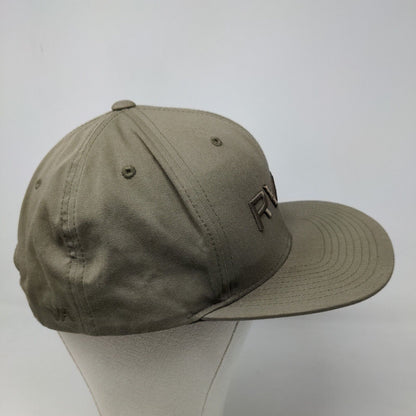 RVCA Men's Snapback Hat Green Embroidered Logo Cotton Blend Adjustable