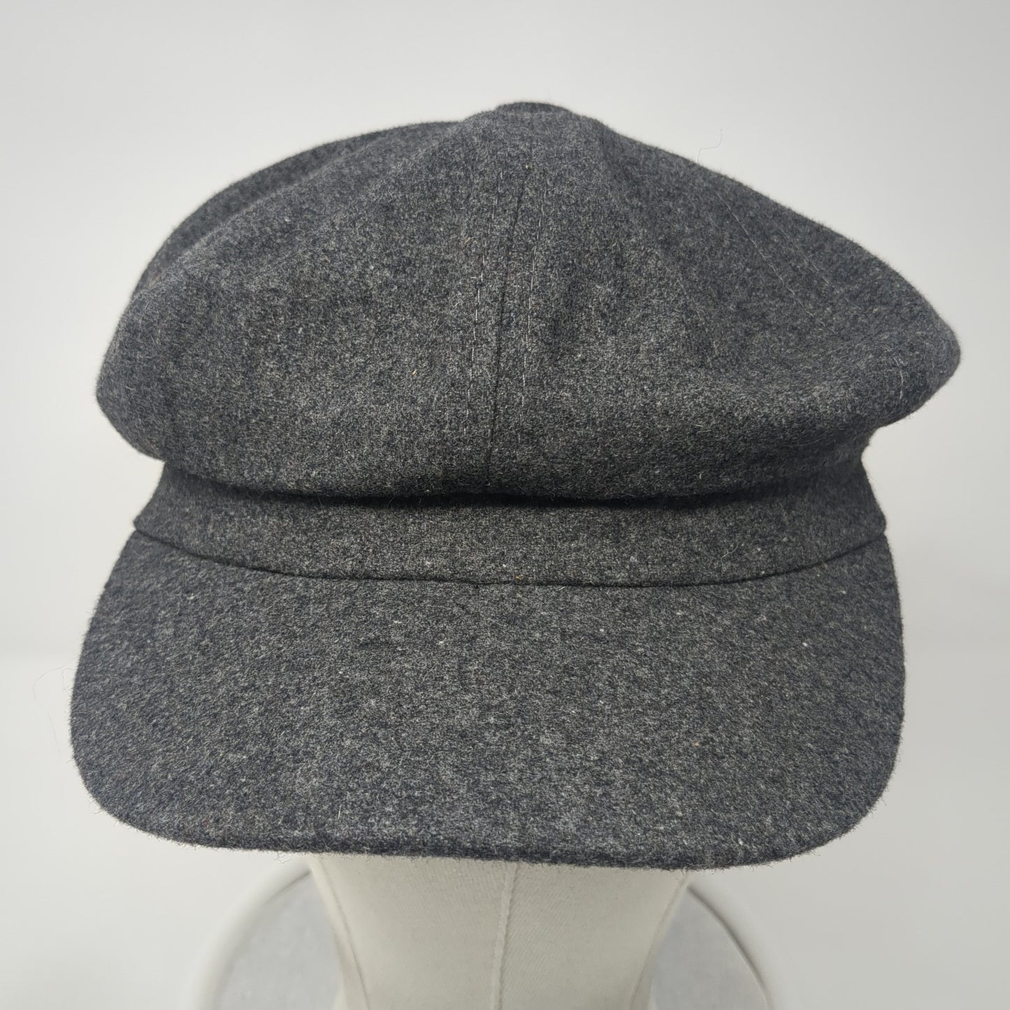 Unbranded Fitted Stretch Newsboy Cap Gray One Size Wool Blend Blank