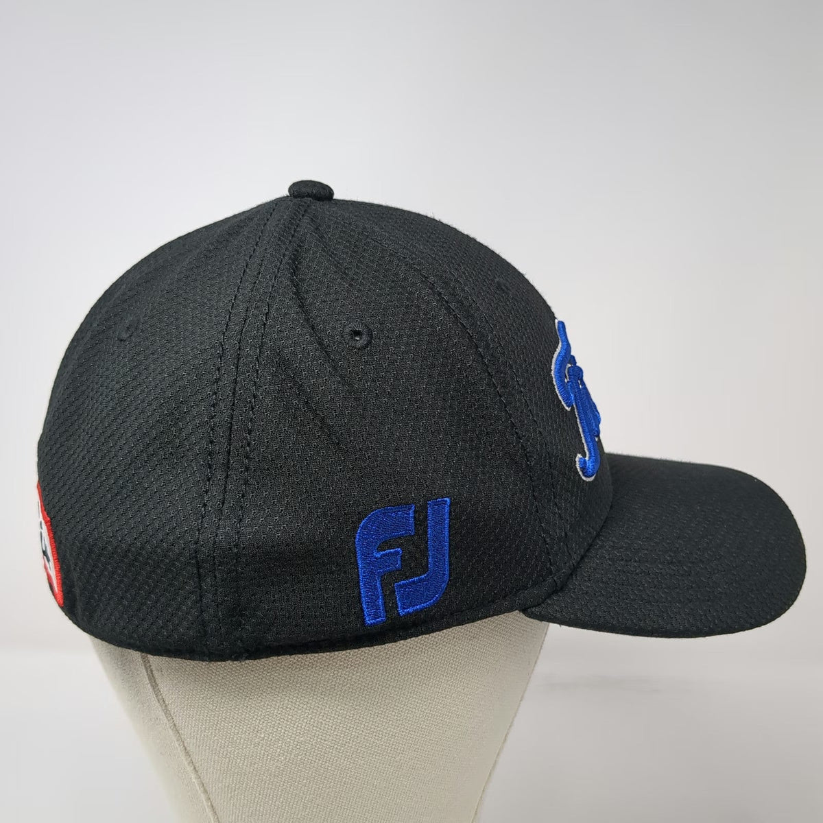 Titleist Baseball Cap Black M Pro V1 FootJoy Performance Fitted Stretch Hat