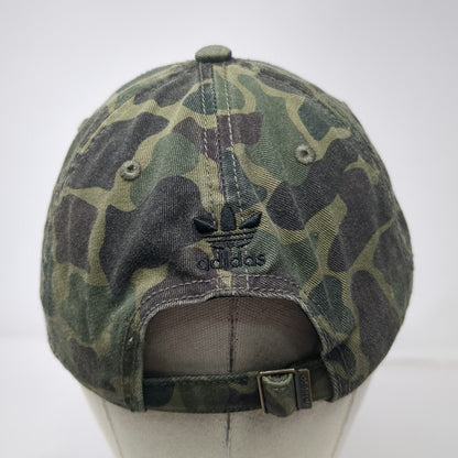 Adidas Baseball Cap Green Camo Trefoil One Size Slideback Hat Cotton Embroidered