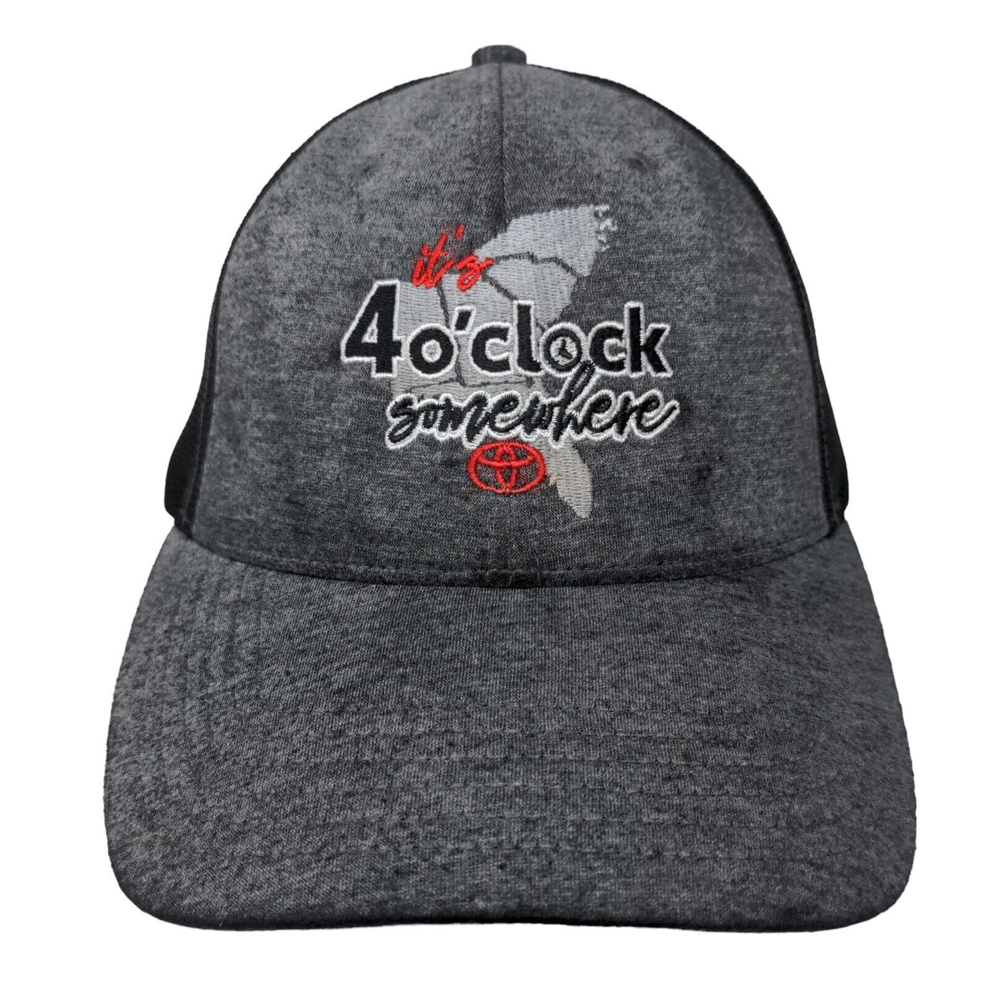 Toyota It's 4 o'clock Somewhwere Slideback Hat Gray One Size Embroidered Mesh