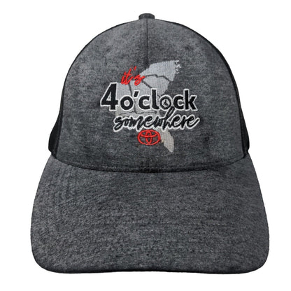 Toyota It's 4 o'clock Somewhwere Slideback Hat Gray One Size Embroidered Mesh