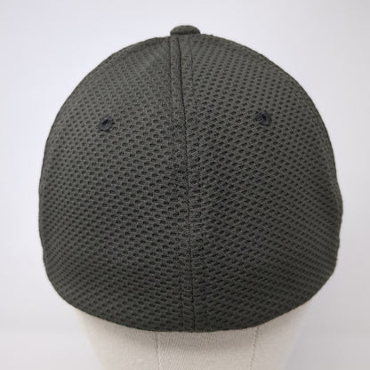 Flexfit Fitted Baseball Cap Brown Medium Lightweight Vented Holes Yupoong