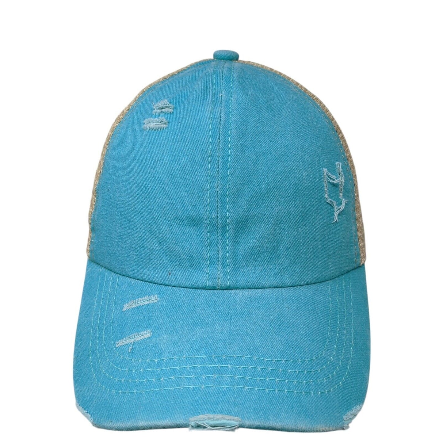 Unbranded Strapback Trucker Hat Ponytail Multicolor OSFA Mesh Back