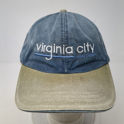 Virginia City Montana Slideback Hat Blue One Size Adjustable Colorblock
