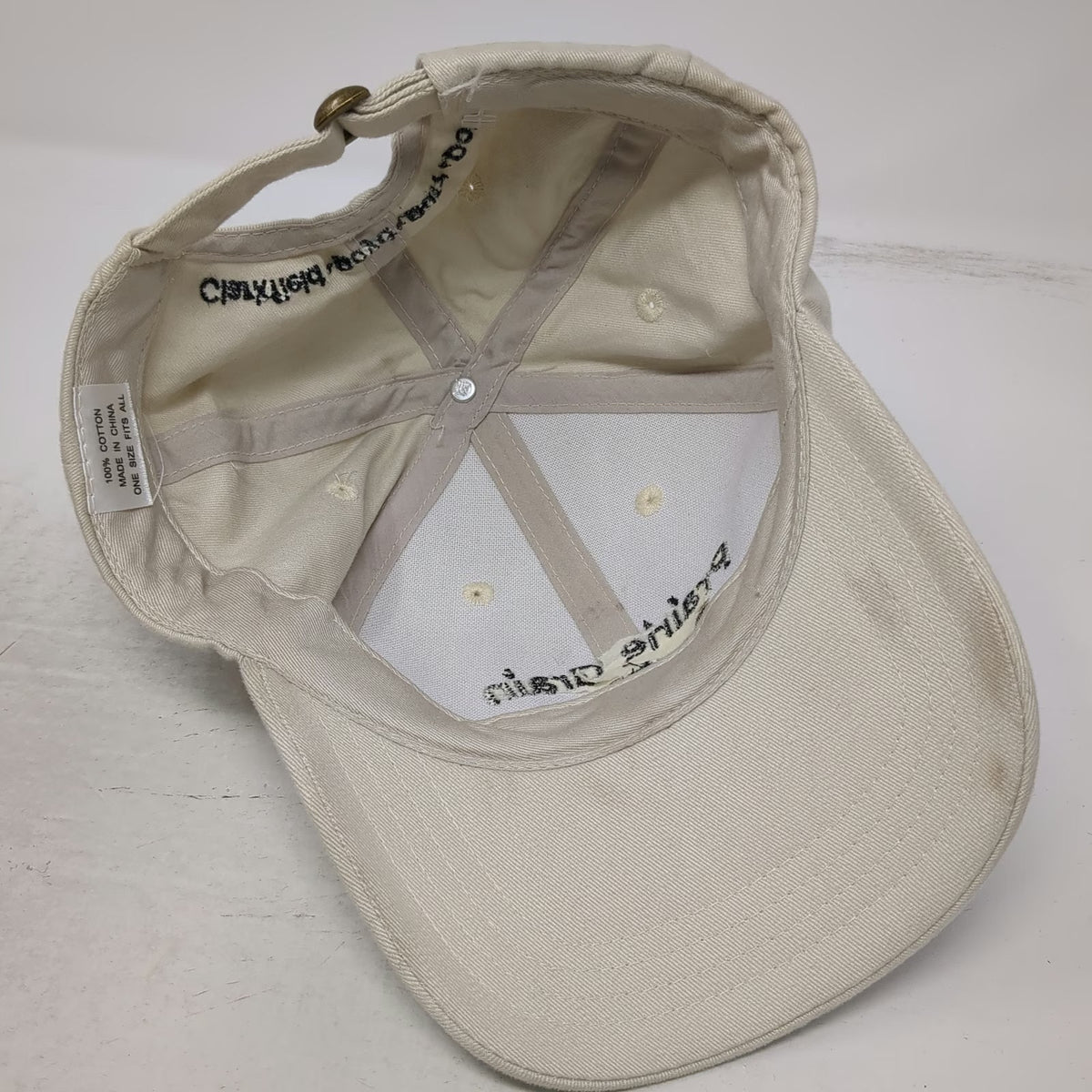 Prairie Grain Partners Baseball Cap Beige OSFM Cotton Slideback Hat Embroidery