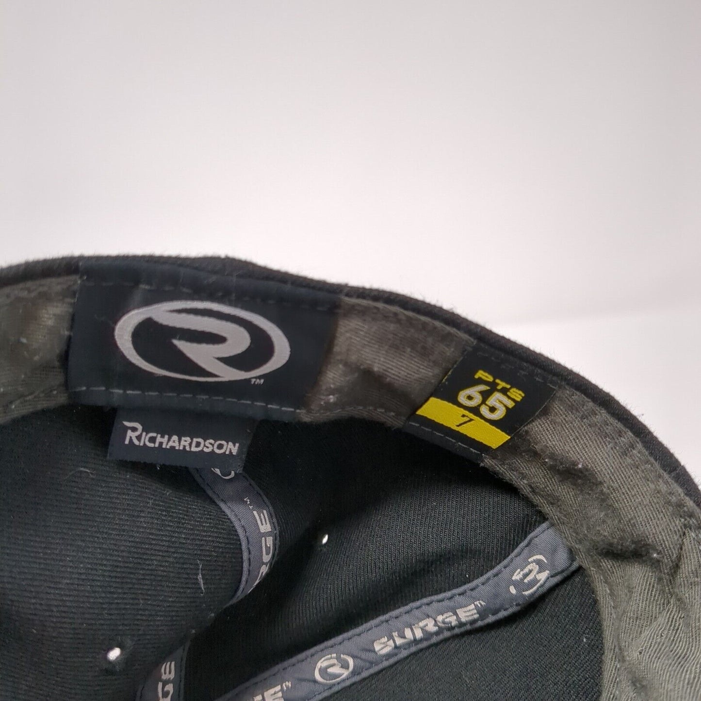 PH Fitted Hat Black Size 7 Embroidered 6 Panel PTS65 Surge Richardson