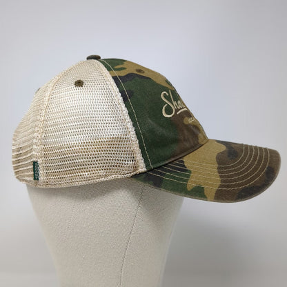 Legacy Trucker Hat Green Beige One Size Camo Shore Lodge McCall Idaho Snapback