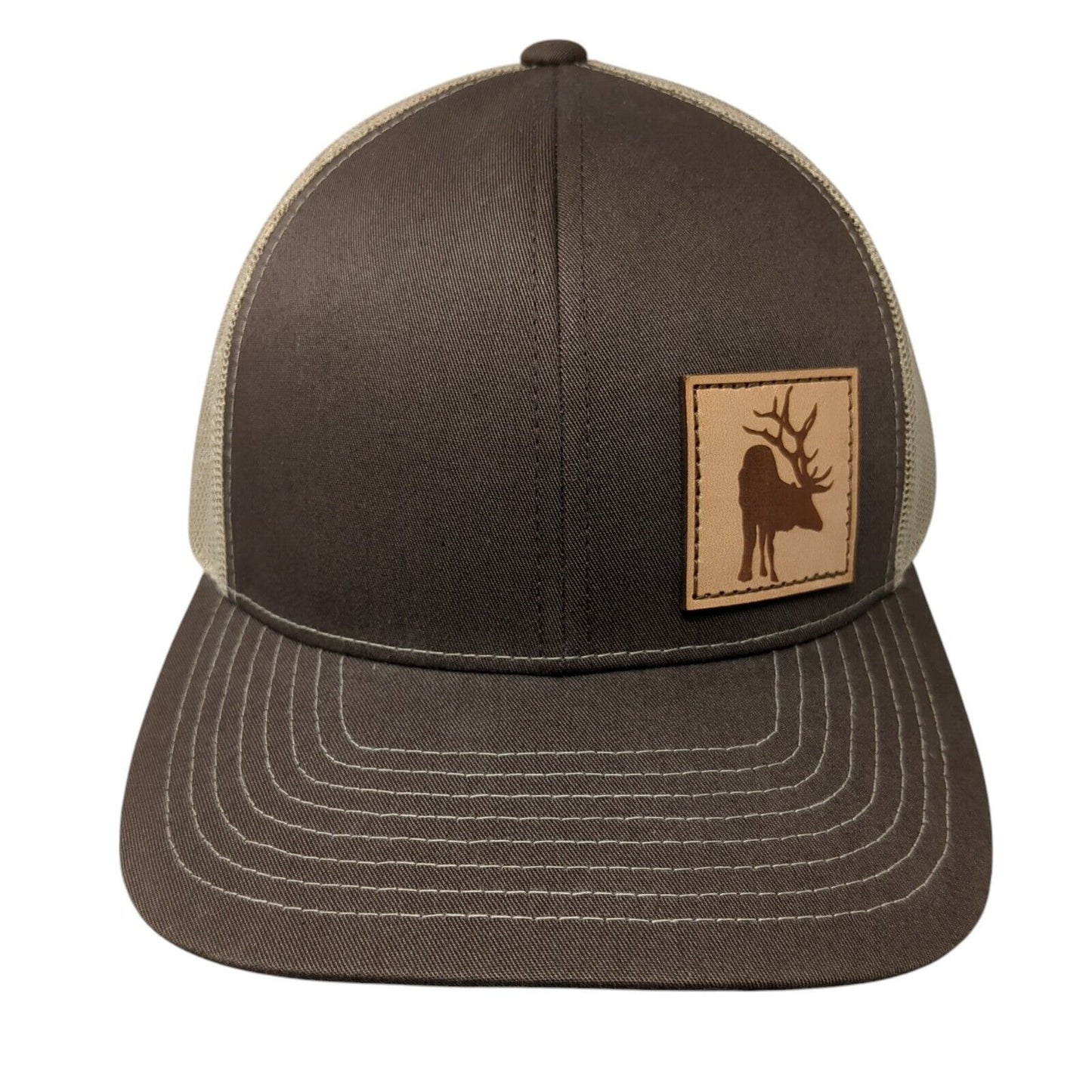 Pacific Headwear Snapback Trucker Hat Brown OSFA Mesh Back Patch