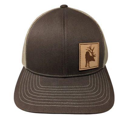 Pacific Headwear Snapback Trucker Hat Brown OSFA Mesh Back Patch