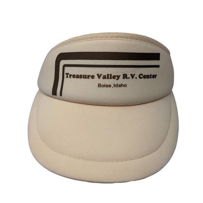 Treasure Valley R.V. Center Strapback Visor Hat Tan OSFA Adjustable
