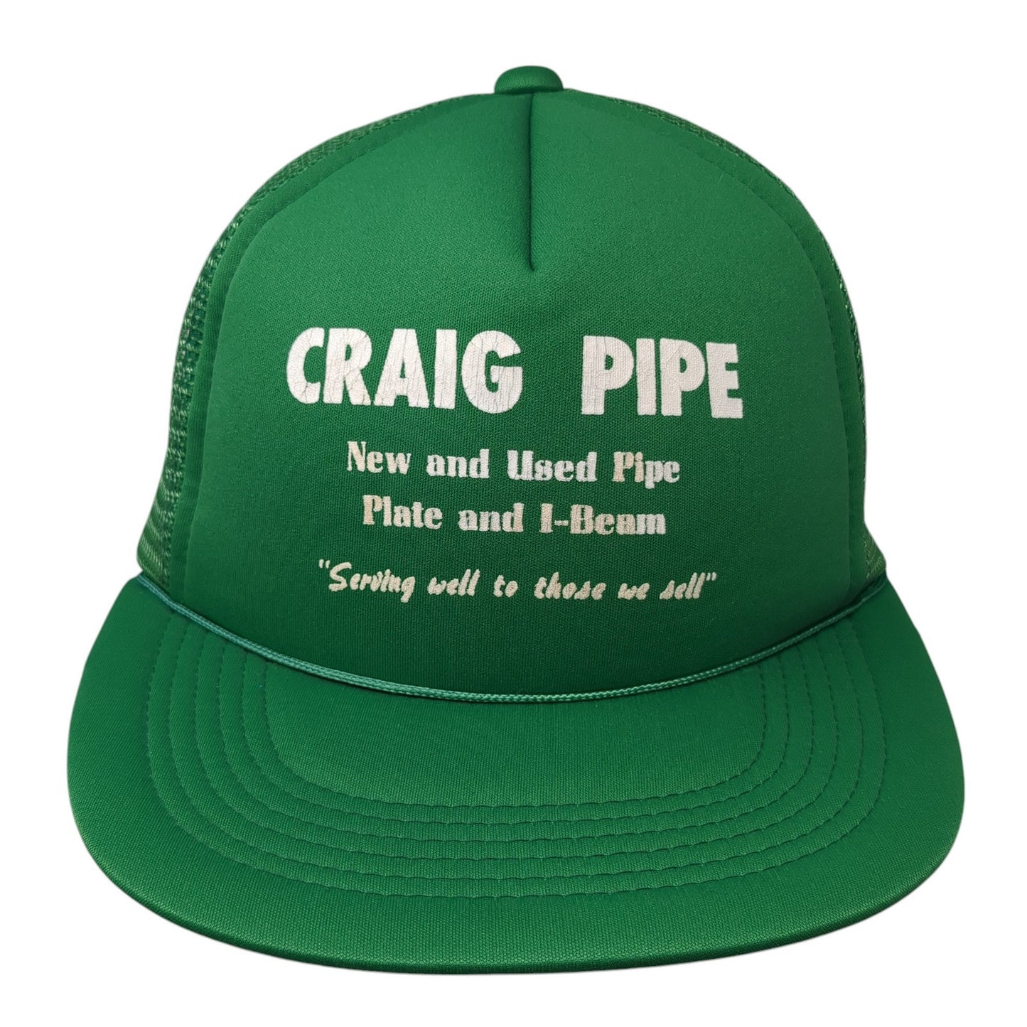 Craig Pipe Snapback Rope Trucker Hat Green One Size Mesh Back Outdoor