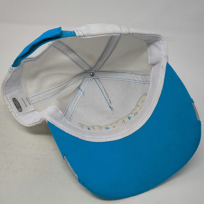 Crayola 5 Panel Hat Blue White Gray One Size Mesh Back Paint Splatter Brim