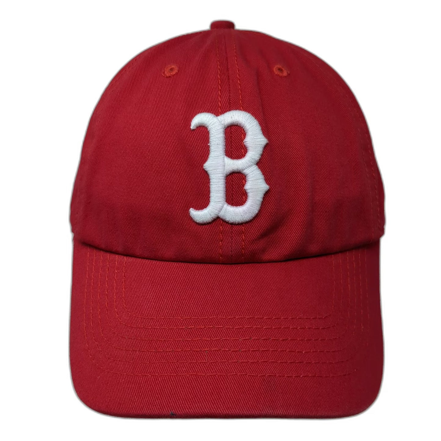 Boston Red Sox MLB 47 Brand Baseball Cap Red One Size Leather Strap Green Brim