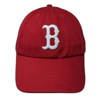 Boston Red Sox MLB 47 Brand Baseball Cap Red One Size Leather Strap Green Brim