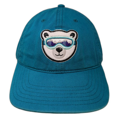 Explore by Lids Blue Baseball Cap One Size Polar Bear Ski Goggles Paw Prints Hat