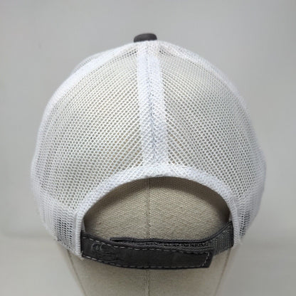 BTB Strapback Mesh Back Trucker Hat Gray OSFM Embroidered Colorblock