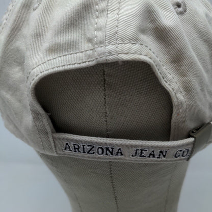 Arizona Jean Co Men's Slideback Hat Tan OSFA Vintage 2002 Embroidered Flag Logo