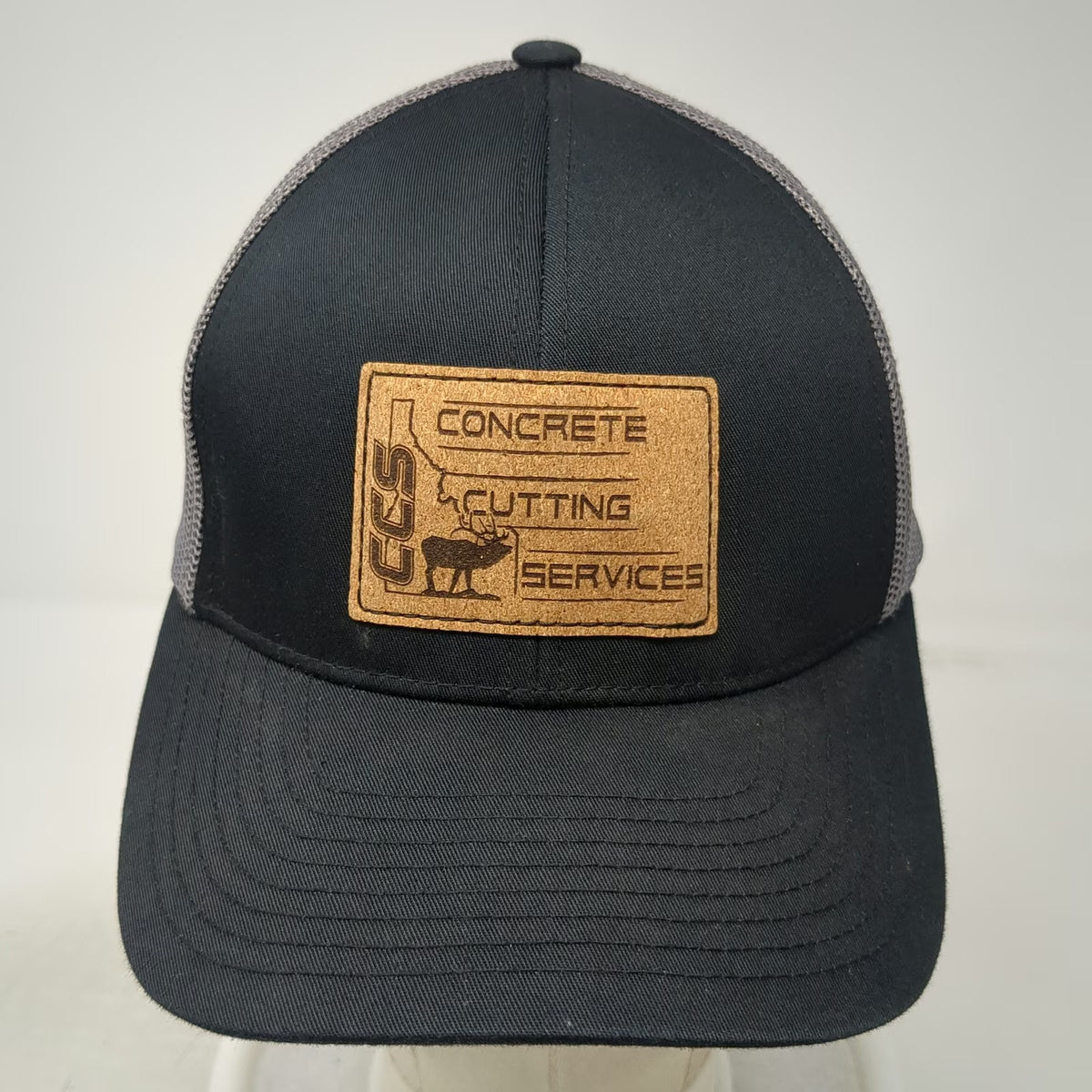 Pacific Headwear Trucker Hat Black Gray One Size Snapback Mesh Concrete Cutting