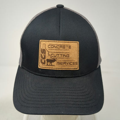 Pacific Headwear Trucker Hat Black Gray One Size Snapback Mesh Concrete Cutting