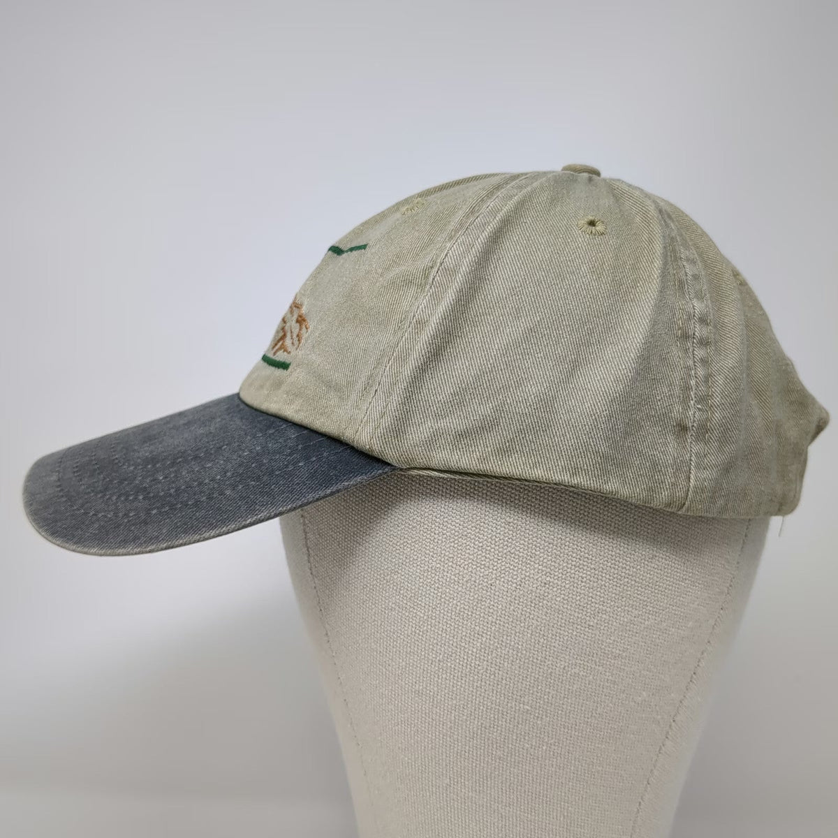 Port and Company Baseball Cap Beige Blue One Size Portneuf River Fishing Hat
